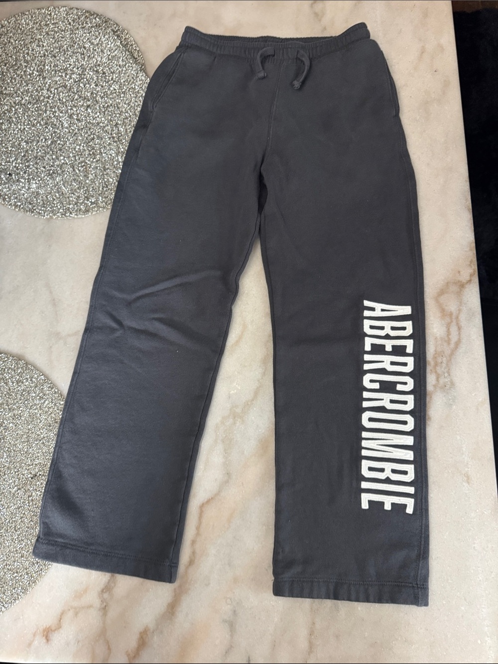 abercrombie kids charcoal black drawstring sweatpants